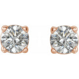 Round 4-Prong Lightweight Stud Earrings