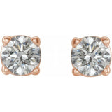 Round 4-Prong Lightweight Stud Earrings