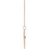 14K Rose Cross 18" Necklace