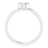 Platinum 5 mm Natural White Sapphire Ring