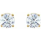 Round 4-Prong Lightweight Stud Earrings