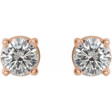Round 4-Prong Lightweight Stud Earrings