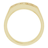 14K Yellow 5/8 CTW Natural Diamond Milgrain Band