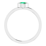 Platinum 4.5 mm Lab-Grown Emerald Ring