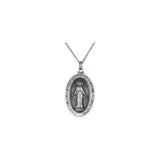 Sterling Silver 29x20 mm Oval Miraculous Medal 24" Necklace