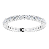 18K White 1/2 CTW Natural Diamond Eternity Band Size 6