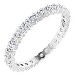 18K White 1/2 CTW Natural Diamond Eternity Band Size 5