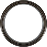 Black PVD Cobalt 8 mm Casted Wood Inlay Comfort-Fit Band Size 12.5