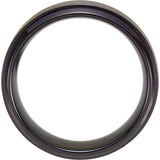Black Titanium 9 mm Beveled Stepped-Edge Band Size 12