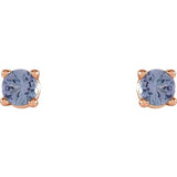 Round 4-Prong Lightweight Stud Earrings