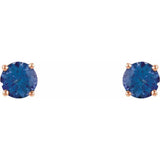 14K Rose 5 mm Natural Tanzanite Stud Earrings