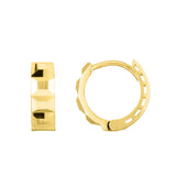 14K Gold Faceted Huggie