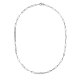 Silver 4Mm Flat Paperclip Link Chain Necklace