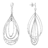 Silver Tear Drop Hammered Earring
