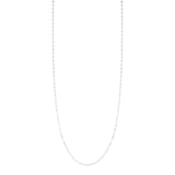 Silver Mirror Link Single Strand Long Necklace