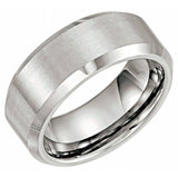 Tungsten 8 mm Beveled-Edge Comfort-Fit Band Size 7.5