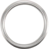 Tungsten 6 mm Stepped-Edge Inlay Comfort-Fit Band  Size 7.5