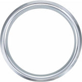 White Tungsten 8 mm Beveled-Edge Comfort-Fit Band Size 7.5