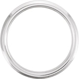 White Tungsten 6 mm Beveled-Edge Inlay Band Size 12.5