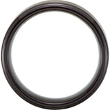 Black PVD Tungsten 8 mm Stepped-Edge Comfort-Fit Band Size 10.5