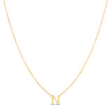 14K Mini Initial N Necklace