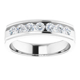 14K White 7/8 CTW Natural Diamond Band