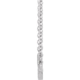 14K White 12x5.9 mm Sideways Cross 16-18" Necklace