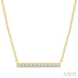 1/8 Ctw Bar Single Cut Diamond Petite Necklace in 10K Yellow Gold