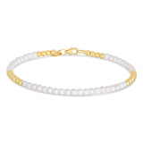 14K Gold 7inch Yellow Finish Polished Beaded Bangle Bracelet with Pear Shaped Lobster Clasp with 2mm Ball White Pearl
