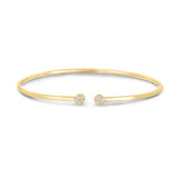 14K Gold Diamond Cluster Cuff Bangle