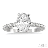 Oval Shape Semi-Mount Diamond Engagement Ring