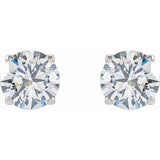 14K White Gold 2 CTW Lab-Grown White Diamond Earrings