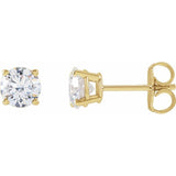14K Yellow Gold 1 CTW Lab-Grown White Diamond Earrings