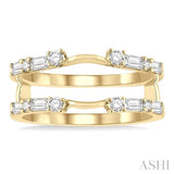 5/8 Ctw Baguette and Round Cut Diamond Insert Ring in 14K Yellow Gold