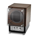 Ebony Wood Veneer High Gloss Finish Glass Door Single Watch Winder