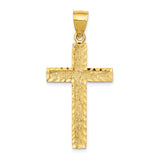 14K Diamond-cut Cross Pendant