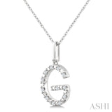 1/10 Ctw Initial 'G' Round Cut Diamond Fashion Pendant With Chain in Sterling Silver