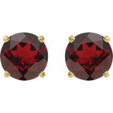 14K Yellow 7 mm Natural Mozambique Garnet Earrings