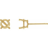 14K Yellow Gold 8 mm Natural Peridot Earrings