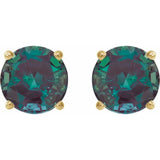 14K Yellow 6 mm Lab-Grown Alexandrite Earrings