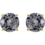 14K Yellow 6 mm Natural Gray Spinel Earrings