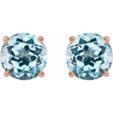 14K Rose 7 mm Natural Sky Blue Topaz Earrings