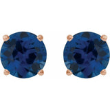 14K Rose 8 mm Lab-Grown Blue Sapphire Earrings