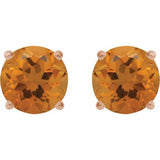 14K Rose 8 mm Natural Citrine Earrings