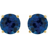 14K Yellow 6 mm Lab-Grown Blue Sapphire Earrings