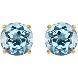 14K Yellow 7 mm Natural Sky Blue Topaz Earrings