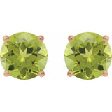 14K Rose 8 mm Natural Peridot Earrings