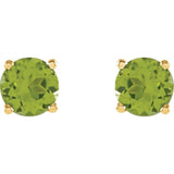 14K Yellow 8 mm Natural Peridot Earrings