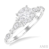 3/8 Ctw Round Lovebright Diamond Engagement Ring in 14K White Gold
