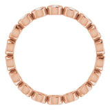 14K Rose 1/2 CTW Lab-Grown Diamond  Eternity Band Size 6.5